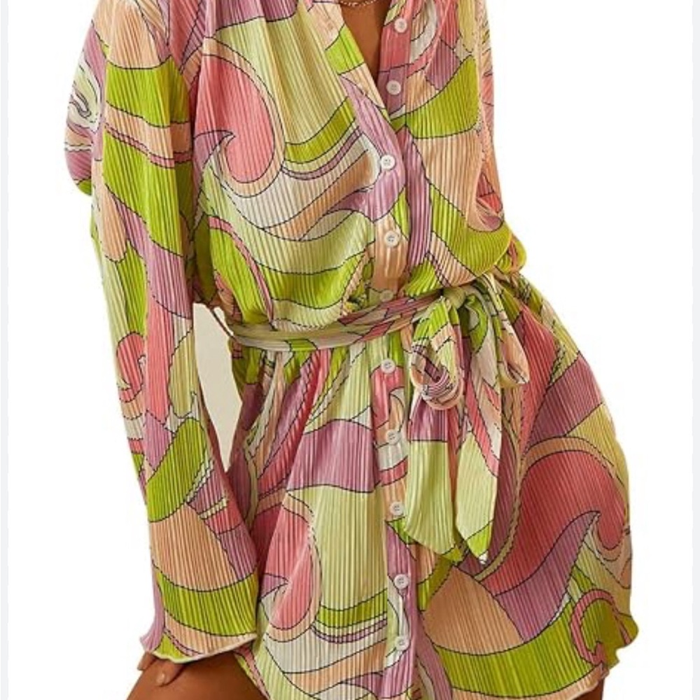 NWT Colorful Button-Up Dress